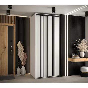Šatní skříň Šatní skříň YVONA 6 - 120/60 cm, bílá / černá