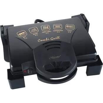 Kuchyňský gril Panini, skládací, tradiční elektrický gril Maestro MR-717 černý 1900 W