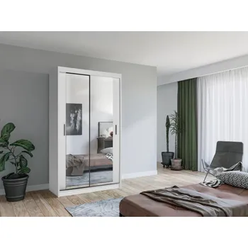 Šatní skříň Zrcadlová šatní skříň 120/62 KAILAN - bílá