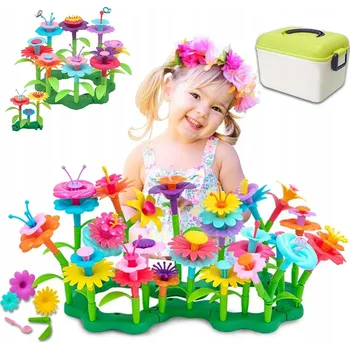 ostatní stavebnice Stavebnice Květiny Stavebnice Zahrada Puzzle Montessori 134 dílků Kufřík