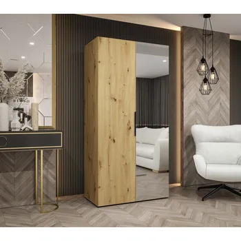 Šatní skříň Šatní skříň 100 cm KUBRA - dub artisan / černá