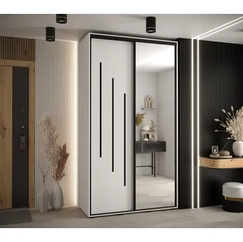 Šatní skříň Šatní skříň ASIRI 9 - 140/60 cm, bílá / černá