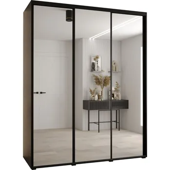 Šatní skříň Šatní skříň YVONA 2 - 200/60 cm, černá / černá