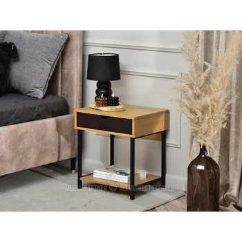 Noční stolek Noční stolek DILMAR - dub / černý