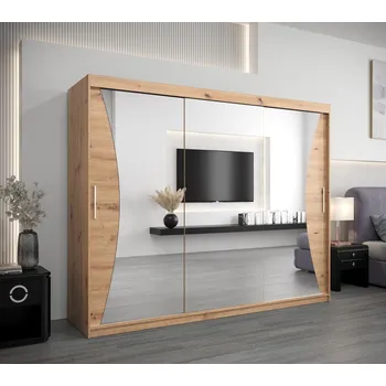 Šatní skříň Skříň s posuvnými dveřmi AJA - šířka 250 cm, dub artisan