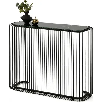Konferenční stolek Designový konzolový stolek IRAKLI - černý mramor / černý