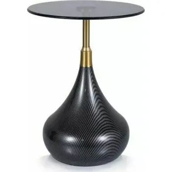 Toaletní stolek Designový odkládací stolek OMRAN - kouřové sklo / černý