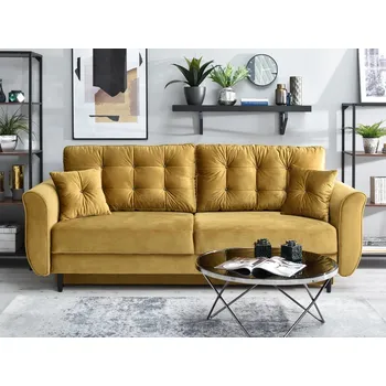 Pohovka Pohovka s úložným prostorem PLAMEDI - zlatá / černá