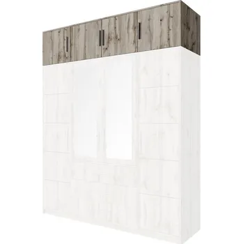 Nástavec na skříň Čtyřdveřová nástavba na šatní skříň 240 AGNESA - dub wellington