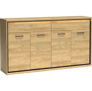 Komoda Kombinovaná komoda s LED osvětlením SUCRE 3 - ořech hikora