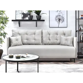 Pohovka Pohovka s úložným prostorem NORGE - světle šedá / černá