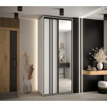 Šatní skříň Šatní skříň YVONA 7 - 110/45 cm, bílá / černá