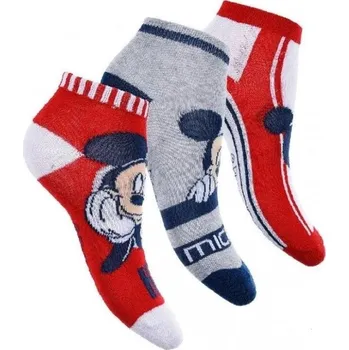 Dětská móda Sun City Chlapecké ponožky kotníkové MICKEY 3pack Barva: Červená, Velikost: 27/30