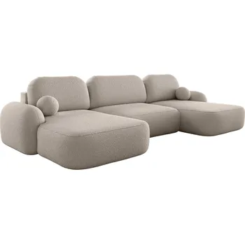 Sedací souprava Rozkládací sedací souprava do U MOHYLA s úložným prostorem - béžová