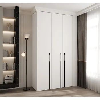 Šatní skříň Šatní skříň s policemi 130/50 LORENA 3 - bílá / černá