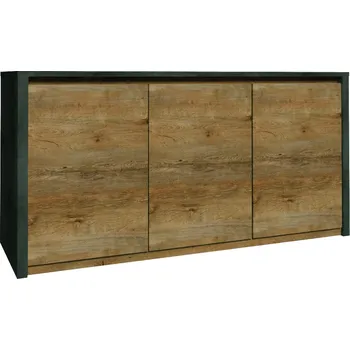 Komoda Komoda s dvířky FEREIRA - dub lefkas / šedá