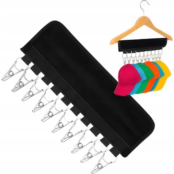 Věšák ORGANIZÉR VĚŠÁK DRŽÁK NA KŠILTOVKY BASEBALLOVÉ ČEPICE DO SKŘÍNĚ ZÁVĚSNÝ ČERNÁ