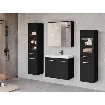 Koupelnový nábytek Koupelnová sestava YUKO 2 - černá / grafitová + umyvadlo ZDARMA