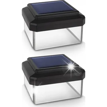Venkovní osvětlení 4x Zahradní lampa záslepka na sloupek krytka solární LED 80x80 mm