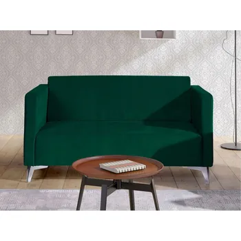 Pohovka Dvoumístná pohovka SIMON - tmavě zelená / nožičky kovové