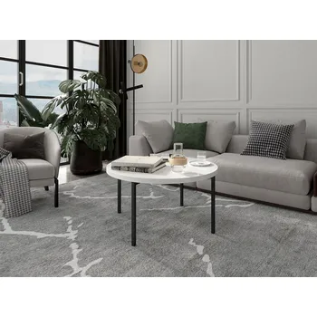 Konferenční stolek Konferenční stolek PASQUAL 3 - černý / lesklý bílý