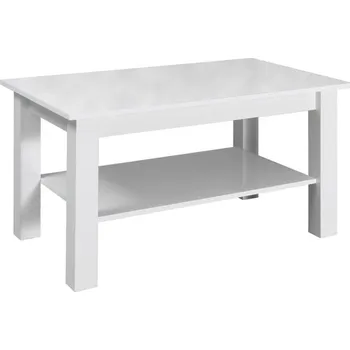 Konferenční stolek Konferenční stolek s poličkou DASSEL 1 - lesklý bílý