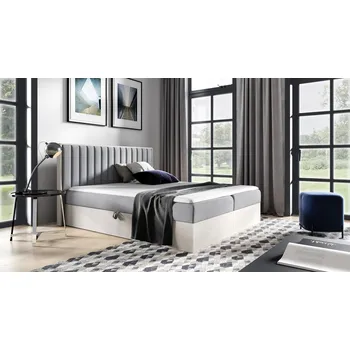 Postel Kontinentální postel 140x200 CHANTELLE 4 - nordic teak / šedá + topper ZDARMA