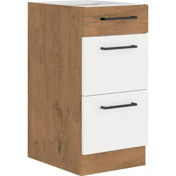 Kuchyňská linka Kuchyňská skříňka se šuplíky VANYA - šířka 40 cm, bílá / dub lancelot