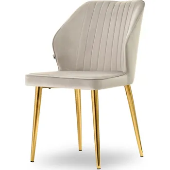 Jídelní židle Čalouněná jídelní židle SORA - béžová / zlatá