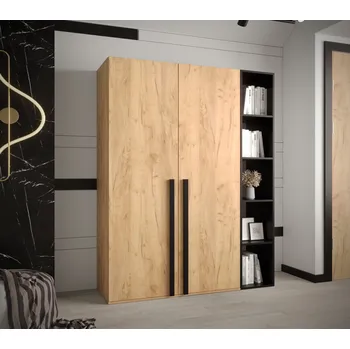 Předsíňová stěna Skříně s regálem do předsíně HARRISON 2 - dub zlatý, černé