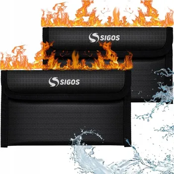 2 x Voděodolná a ohnivzdorná taška na dokumenty, soubory a hotovost