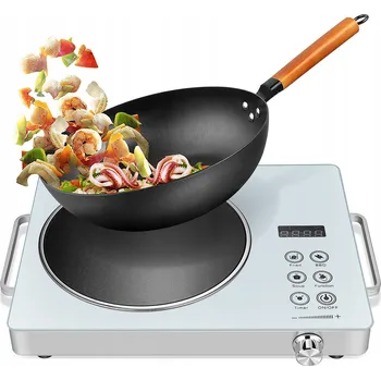 Varná deska Elektrická varná deska s jedním hořákem, indukční, přenosná, dotykové ovládání, keramická, 2200 W