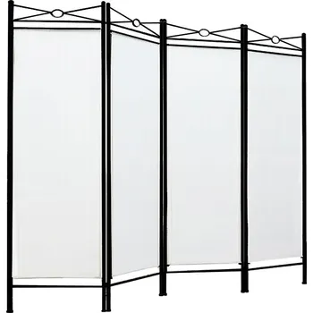 Paraván Paraván Wideshop 4-křídlový krémový kovový