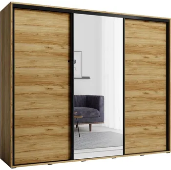 Šatní skříň Šatní skříň se zrcadlem 255 cm MAKEL - dub catania