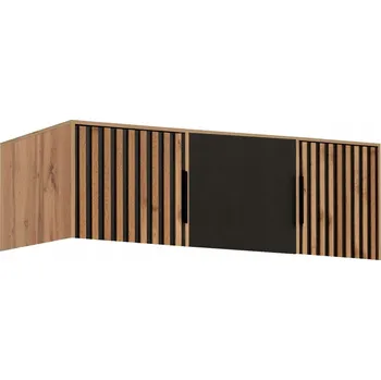 Nástavec na skříň Nástavba na šatní skříň 149 AGNESA - dub wotan / černá