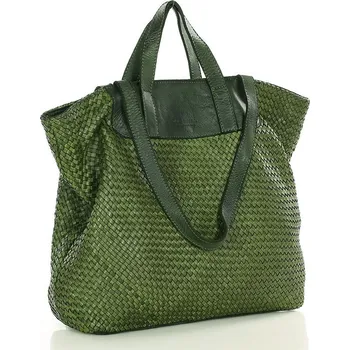 Kabelka MARCO MAZZINI Zelená pletená shopper bag (v186c) Velikost: ONE SIZE