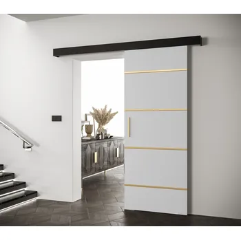 Interiérové dveře Posuvné dveře se zlatým úchytem SALOME 4 - 70 cm, bílé / černé