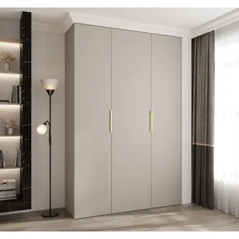 Šatní skříň Šatní skříň s policemi 160/40 LORENA 4 - kašmír / zlatá