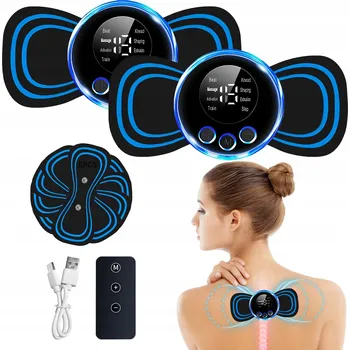 Masážní přístroj MASÁŽNÍ PŘÍSTROJ ELEKTROSTIMULÁTOR KRKU BŘIŠNÍCH SVALŮ EMS PILOT 8 REŽIMŮ 5 NÁPLASTÍ