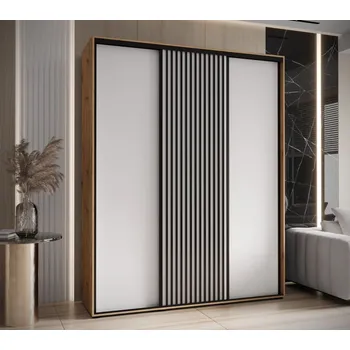 Šatní skříň Šatní skříň BAYLIN 1 - 190/60 cm, dub artisan / bílá / černá