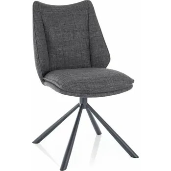 Jídelní židle Otočná čalouněná židle KHLOE - tmavě šedá / černá