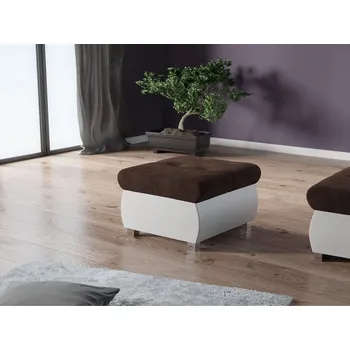 Taburet Taburet ABEL 1 - bílá ekokůže / hnědý