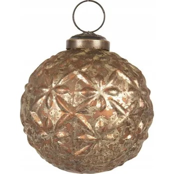 Vánoční dekorace Vánoční Koule, baňka zlatá měděná, starožitný vzhled