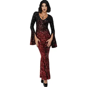 Dámské šaty šaty dámské KILLSTAR - Hexemore Sequin - Black/Red - S