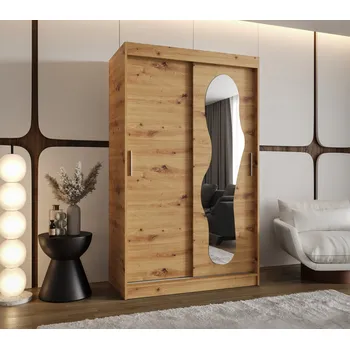 Šatní skříň Šatní skříň 120 cm BEYZA se zrcadlem - dub artisan