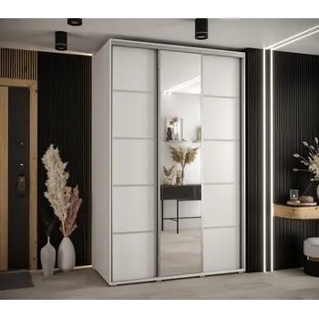 Šatní skříň Šatní skříň YVONA 5 - 150/60 cm, bílá / stříbrná