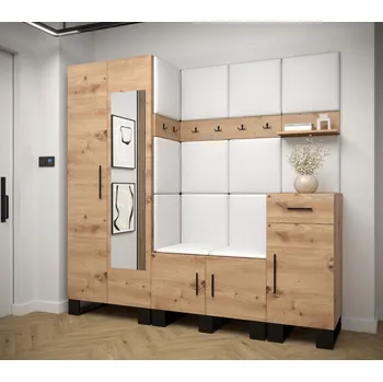 Předsíňová stěna VENETI RUMIE lamino/dub artisan, černá