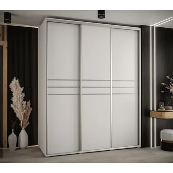 Šatní skříň Šatní skříň ASIRI 10 - 190/60 cm, bílá / stříbrná