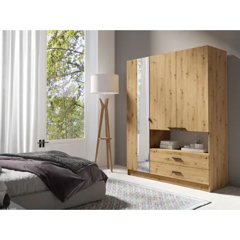Šatní skříň Šatní skříň se zrcadlem 159 cm CALARCA - dub artisan