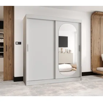 Šatní skříň Šatní skříň 180 cm BEREN se zrcadlem - bílá